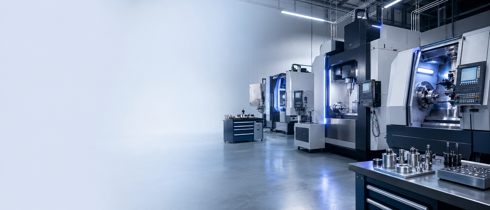 Industrial shop support equipment for machining workflow